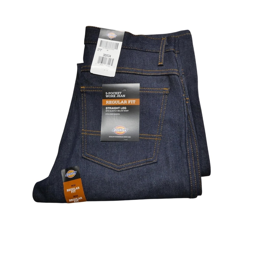 Dickies Carpenter Jeans Mens 30x34 Blue Regular Fit Straight Leg Denim Workwear